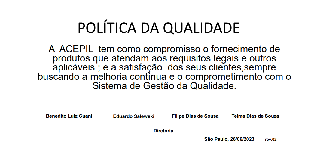 Política de Qualidade